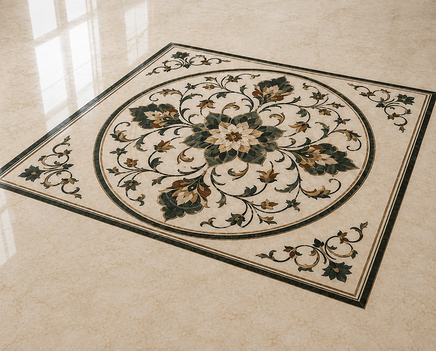Inlay-Design 7 — Limestone inlay surface
