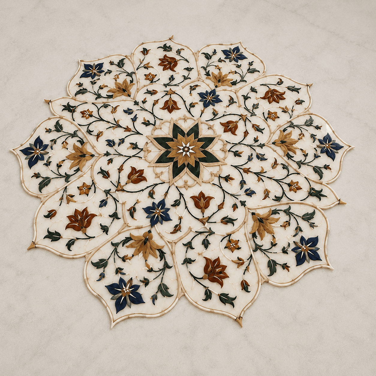 Inlay-Design 10 — Limestone inlay surface
