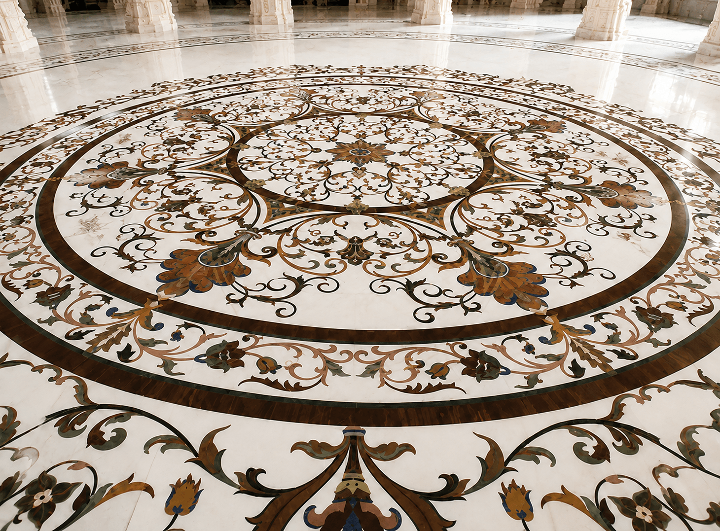 Inlay-Design 17 — Limestone inlay surface