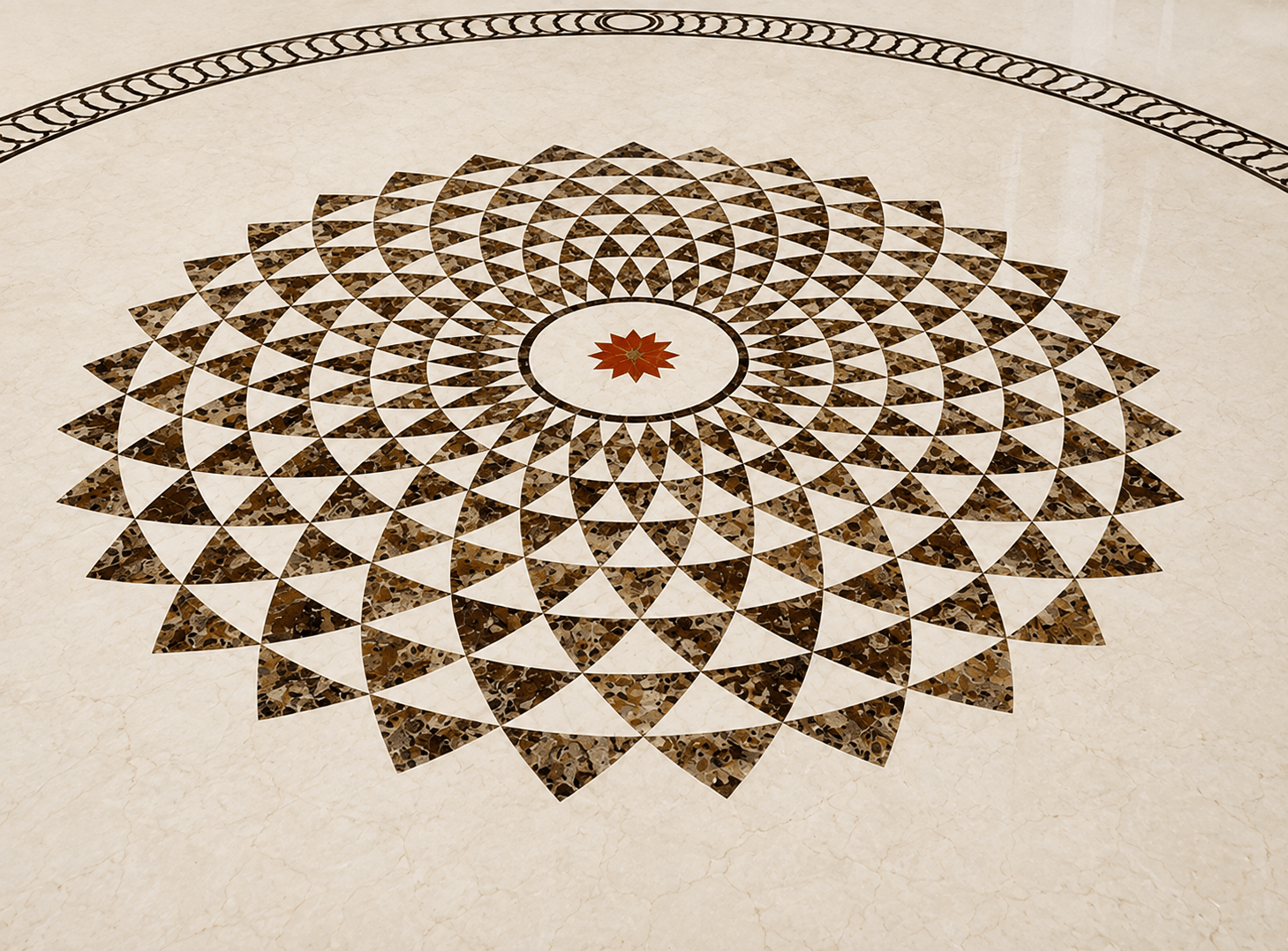 Inlay-Design 18 — Limestone inlay surface
