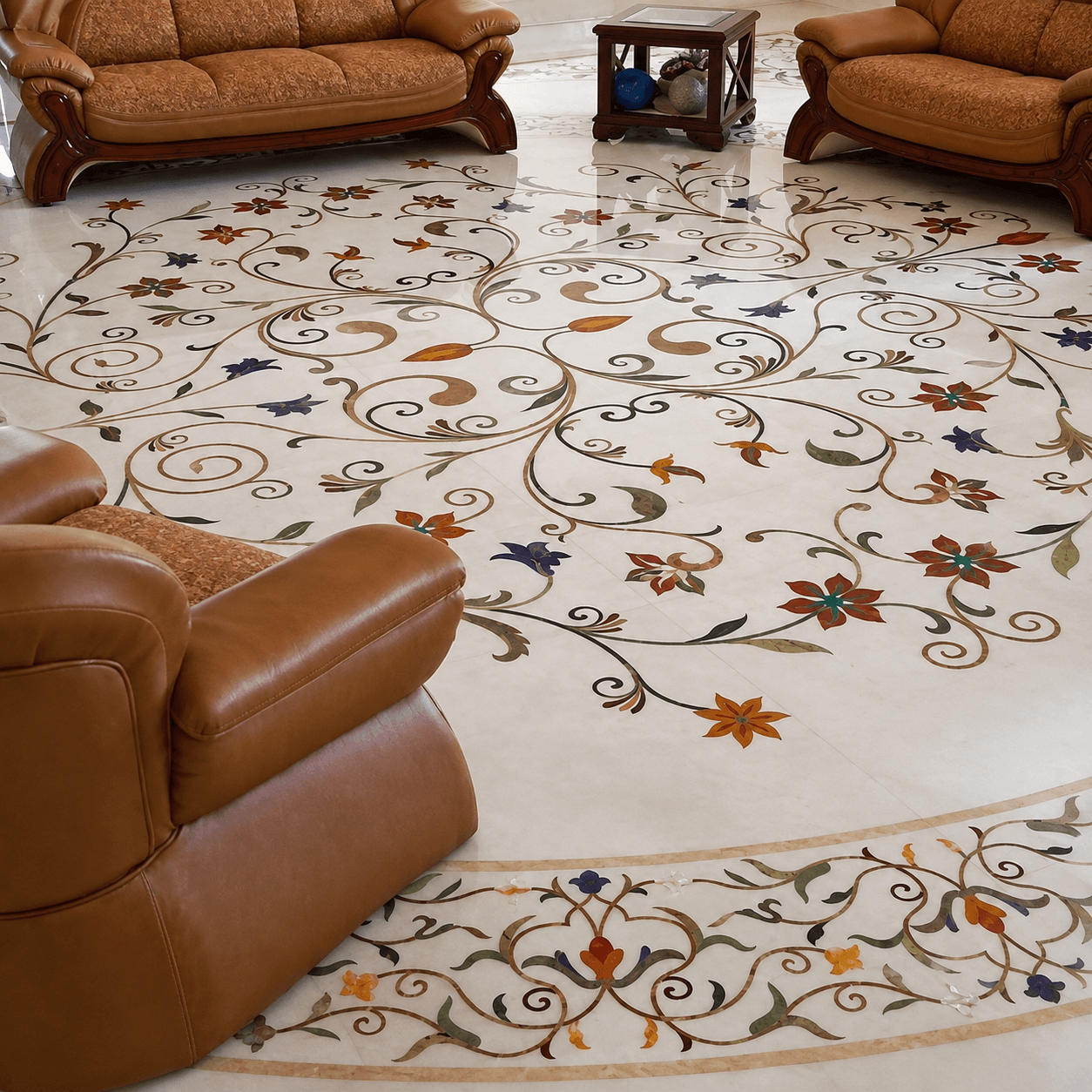 Inlay-Design 20 — Limestone inlay surface