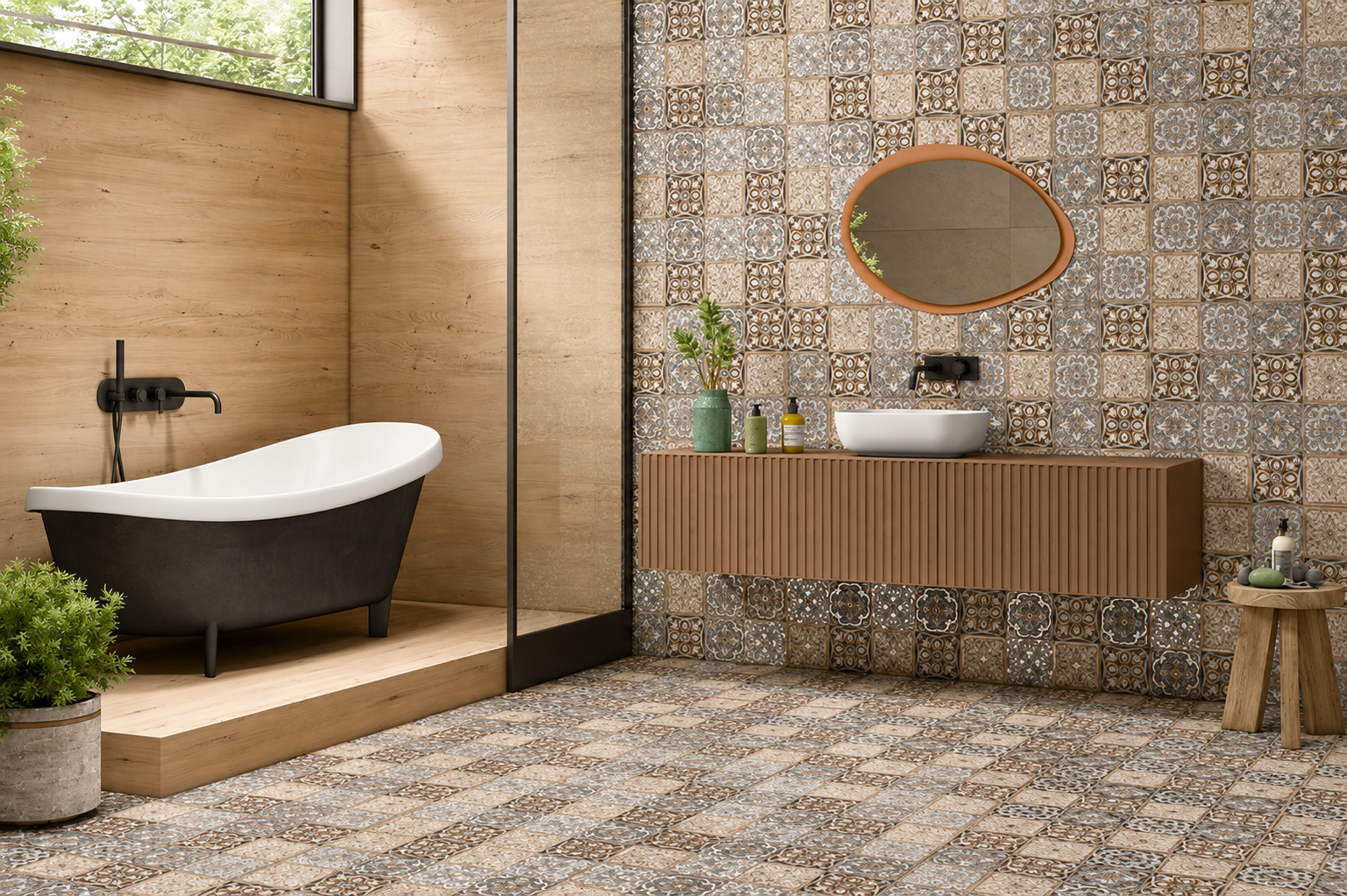 Tiles-Design 9 — Brass tiles surface